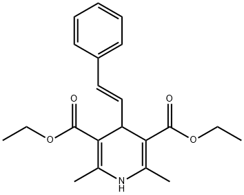diethyl 2,6-dimethyl-4-[(E)-2-phenylethenyl]-1,4-dihydropyridine-3,5-dicarboxylate Struktur