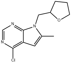 4-Chloro-6-methyl-7-((tetrahydrofuran-2-yl)methyl)-7H-pyrrolo[2,3-d]pyrimidine Structure