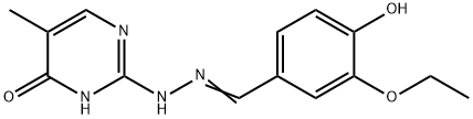 (E)-2-(2-(3-ethoxy-4-hydroxybenzylidene)hydrazinyl)-5-methylpyrimidin-4-ol Struktur