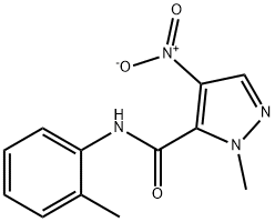 1-methyl-N-(2-methylphenyl)-4-nitro-1H-pyrazole-5-carboxamide Struktur