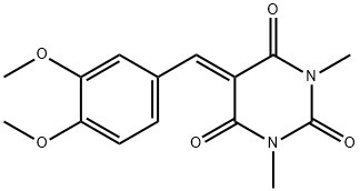 5-(3,4-dimethoxybenzylidene)-1,3-dimethyl-2,4,6(1H,3H,5H)-pyrimidinetrione Struktur