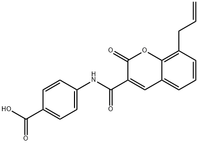 4-(8-allyl-2-oxo-2H-chromene-3-carboxamido)benzoic acid Struktur