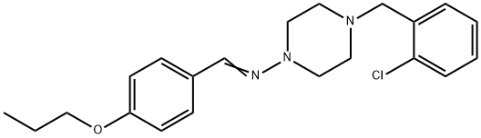 4-(2-chlorobenzyl)-N-[(E)-(4-propoxyphenyl)methylidene]piperazin-1-amine Struktur