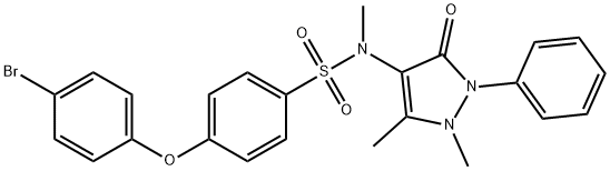 4-(4-bromophenoxy)-N-(1,5-dimethyl-3-oxo-2-phenyl-2,3-dihydro-1H-pyrazol-4-yl)-N-methylbenzenesulfonamide Struktur
