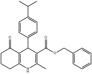 benzyl 4-(4-isopropylphenyl)-2-methyl-5-oxo-1,4,5,6,7,8-hexahydroquinoline-3-carboxylate Struktur
