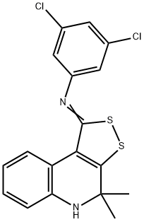 3,5-dichloro-N-[(1Z)-4,4-dimethyl-4,5-dihydro-1H-[1,2]dithiolo[3,4-c]quinolin-1-ylidene]aniline Struktur