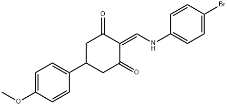 2-{[(4-bromophenyl)amino]methylidene}-5-(4-methoxyphenyl)cyclohexane-1,3-dione Struktur