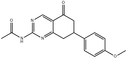N-[7-(4-methoxyphenyl)-5-oxo-5,6,7,8-tetrahydro-2-quinazolinyl]acetamide Struktur