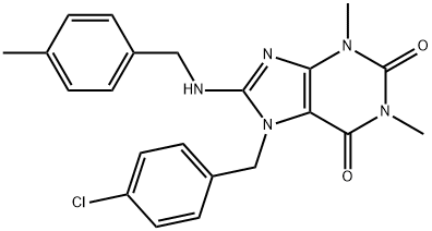7-(4-chlorobenzyl)-1,3-dimethyl-8-[(4-methylbenzyl)amino]-3,7-dihydro-1H-purine-2,6-dione Struktur