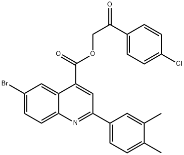 2-(4-chlorophenyl)-2-oxoethyl 6-bromo-2-(3,4-dimethylphenyl)quinoline-4-carboxylate Struktur
