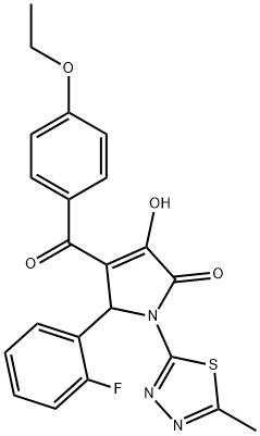 4-(4-ethoxybenzoyl)-5-(2-fluorophenyl)-3-hydroxy-1-(5-methyl-1,3,4-thiadiazol-2-yl)-1H-pyrrol-2(5H)-one Struktur