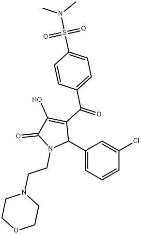 4-(2-(3-chlorophenyl)-4-hydroxy-1-(2-morpholinoethyl)-5-oxo-2,5-dihydro-1H-pyrrole-3-carbonyl)-N,N-dimethylbenzenesulfonamide Struktur