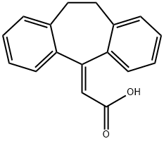(10,11-DIHYDRO-DIBENZO(A,D)CYCLOHEPTEN-5-YLIDENE)-ACETIC ACID Struktur