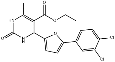 ethyl 4-[5-(3,4-dichlorophenyl)furan-2-yl]-6-methyl-2-oxo-1,2,3,4-tetrahydropyrimidine-5-carboxylate Struktur
