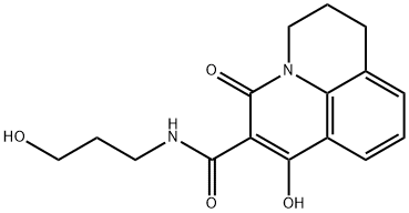 1-hydroxy-N-(3-hydroxypropyl)-3-oxo-3,5,6,7-tetrahydropyrido[3,2,1-ij]quinoline-2-carboxamide Struktur