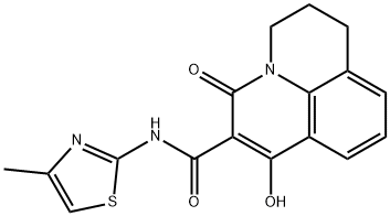 1-hydroxy-N-(4-methylthiazol-2-yl)-3-oxo-3,5,6,7-tetrahydropyrido[3,2,1-ij]quinoline-2-carboxamide Struktur