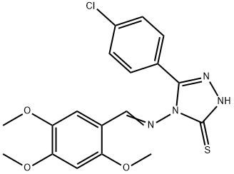 5-(4-chlorophenyl)-4-[(2,4,5-trimethoxybenzylidene)amino]-4H-1,2,4-triazole-3-thiol Struktur