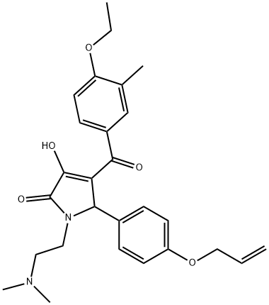 5-(4-(allyloxy)phenyl)-1-(2-(dimethylamino)ethyl)-4-(4-ethoxy-3-methylbenzoyl)-3-hydroxy-1H-pyrrol-2(5H)-one Struktur
