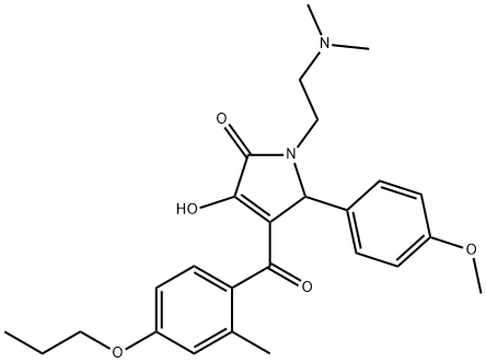 1-(2-(dimethylamino)ethyl)-3-hydroxy-5-(4-methoxyphenyl)-4-(2-methyl-4-propoxybenzoyl)-1H-pyrrol-2(5H)-one Struktur
