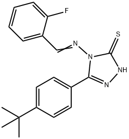 5-(4-tert-butylphenyl)-4-[(2-fluorobenzylidene)amino]-4H-1,2,4-triazole-3-thiol Struktur