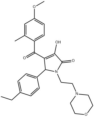 5-(4-ethylphenyl)-3-hydroxy-4-(4-methoxy-2-methylbenzoyl)-1-(2-morpholinoethyl)-1H-pyrrol-2(5H)-one Struktur