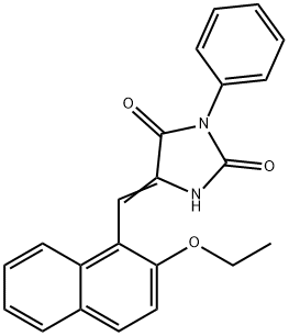 (5Z)-5-[(2-ethoxynaphthalen-1-yl)methylidene]-3-phenylimidazolidine-2,4-dione Struktur