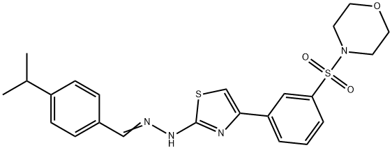 4-{[3-(2-{(2E)-2-[4-(propan-2-yl)benzylidene]hydrazinyl}-1,3-thiazol-4-yl)phenyl]sulfonyl}morpholine Struktur