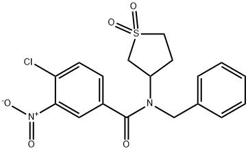 N-benzyl-4-chloro-N-(1,1-dioxidotetrahydrothiophen-3-yl)-3-nitrobenzamide Struktur