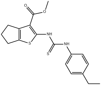methyl 2-(3-(4-ethylphenyl)thioureido)-5,6-dihydro-4H-cyclopenta[b]thiophene-3-carboxylate Struktur