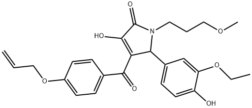4-(4-(allyloxy)benzoyl)-5-(3-ethoxy-4-hydroxyphenyl)-3-hydroxy-1-(3-methoxypropyl)-1H-pyrrol-2(5H)-one Struktur