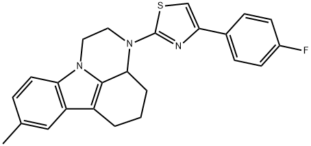 4-(4-fluorophenyl)-2-(8-methyl-3a,4,5,6-tetrahydro-1H-pyrazino[3,2,1-jk]carbazol-3(2H)-yl)thiazole Structure