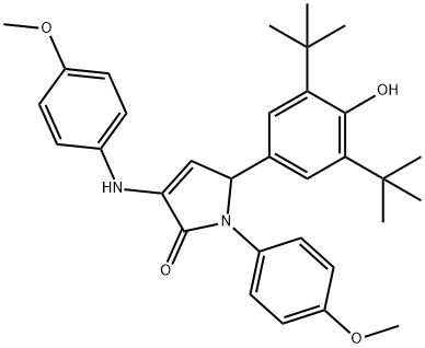 5-(3,5-di-tert-butyl-4-hydroxyphenyl)-1-(4-methoxyphenyl)-3-[(4-methoxyphenyl)amino]-1,5-dihydro-2H-pyrrol-2-one Struktur