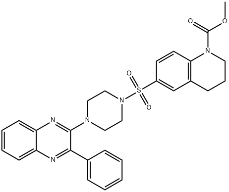 methyl 6-((4-(3-phenylquinoxalin-2-yl)piperazin-1-yl)sulfonyl)-3,4-dihydroquinoline-1(2H)-carboxylate Struktur
