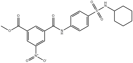 methyl 3-((4-(N-cyclohexylsulfamoyl)phenyl)carbamoyl)-5-nitrobenzoate Struktur