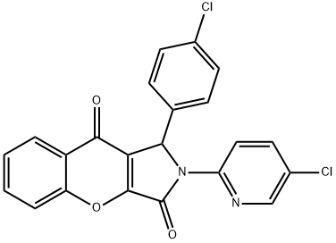 1-(4-chlorophenyl)-2-(5-chloropyridin-2-yl)-1,2-dihydrochromeno[2,3-c]pyrrole-3,9-dione Struktur