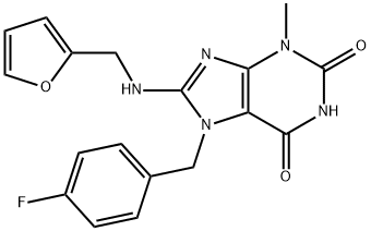 7-(4-fluorobenzyl)-8-[(furan-2-ylmethyl)amino]-3-methyl-3,7-dihydro-1H-purine-2,6-dione Struktur