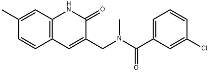 3-chloro-N-[(2-hydroxy-7-methylquinolin-3-yl)methyl]-N-methylbenzamide Struktur