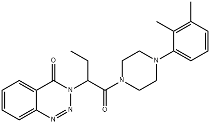 3-(1-{[4-(2,3-dimethylphenyl)-1-piperazinyl]carbonyl}propyl)-1,2,3-benzotriazin-4(3H)-one Struktur