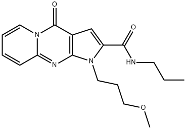 1-(3-methoxypropyl)-4-oxo-N-propyl-1,4-dihydropyrido[1,2-a]pyrrolo[2,3-d]pyrimidine-2-carboxamide Struktur