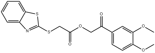 2-(3,4-dimethoxyphenyl)-2-oxoethyl (1,3-benzothiazol-2-ylsulfanyl)acetate Structure