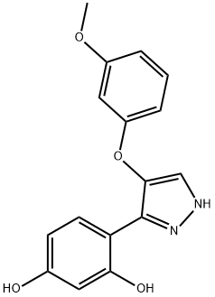 4-[4-(3-methoxyphenoxy)-1H-pyrazol-3-yl]benzene-1,3-diol Struktur