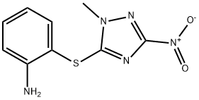 2-[(1-methyl-3-nitro-1H-1,2,4-triazol-5-yl)sulfanyl]aniline Struktur