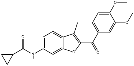 N-{2-[(3,4-dimethoxyphenyl)carbonyl]-3-methyl-1-benzofuran-6-yl}cyclopropanecarboxamide Struktur