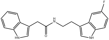 N-[2-(5-fluoro-1H-indol-3-yl)ethyl]-2-(1H-indol-3-yl)acetamide Struktur