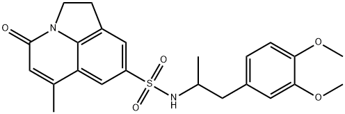 N-[2-(3,4-dimethoxyphenyl)-1-methylethyl]-6-methyl-4-oxo-1,2-dihydro-4H-pyrrolo[3,2,1-ij]quinoline-8-sulfonamide Struktur