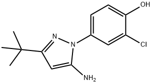 4-(5-amino-3-tert-butyl-1H-pyrazol-1-yl)-2-chlorophenol Struktur