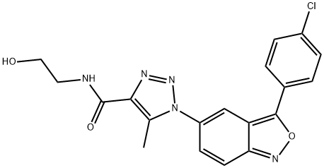 1-[3-(4-chlorophenyl)-2,1-benzoxazol-5-yl]-N-(2-hydroxyethyl)-5-methyl-1H-1,2,3-triazole-4-carboxamide Struktur
