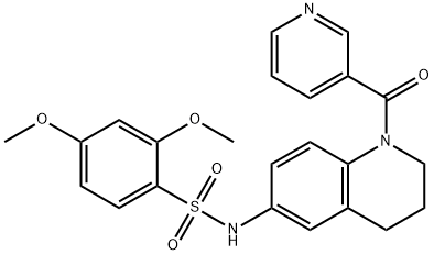 2,4-dimethoxy-N-[1-(pyridin-3-ylcarbonyl)-1,2,3,4-tetrahydroquinolin-6-yl]benzenesulfonamide Struktur