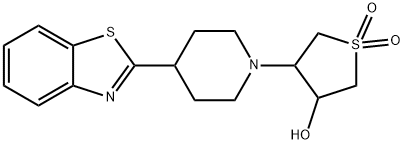 4-[4-(1,3-benzothiazol-2-yl)-1-piperidinyl]tetrahydro-3-thiophenol 1,1-dioxide Structure