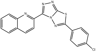 2-[6-(4-chlorophenyl)[1,2,4]triazolo[3,4-b][1,3,4]thiadiazol-3-yl]quinoline Struktur
